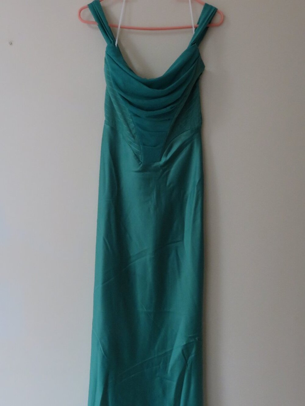 Hello Molly NEW Aquablue Satin Silky Maxi Dress size US 6